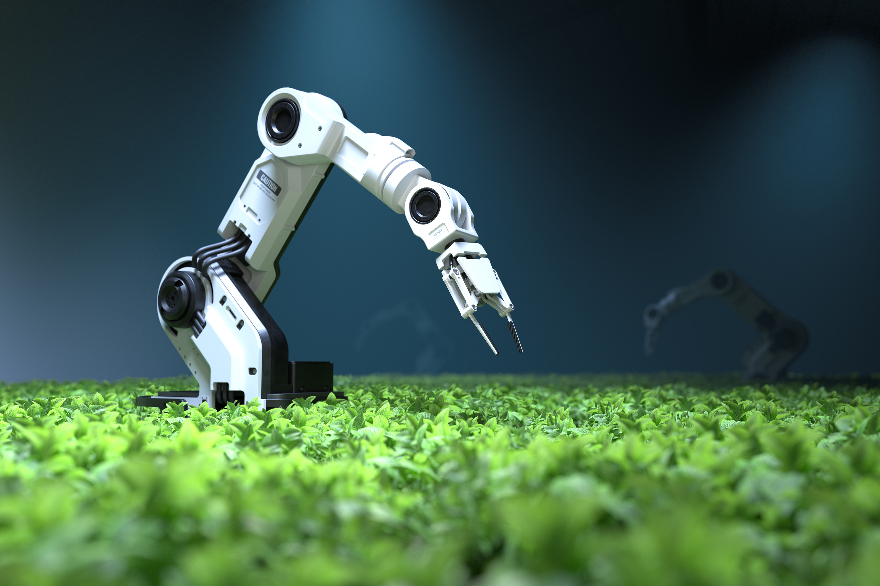 Smart Robotic Farmers Concept, Robot Farmers, Agriculture Techno